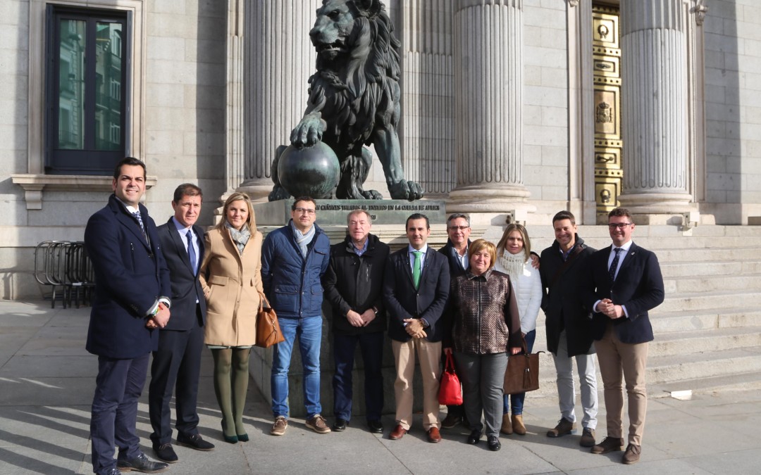 ALCALDES Y ALCALDESAS DE MUNICIPIOS JIENNENSES SE REUNEN EN EL CONGRESO DE LOS DIPUTADOS CON PORTAVOCES DE TODOS LOS GRUPOS PARA EXIGIR LA TERMINACIÓN DE LA A32
